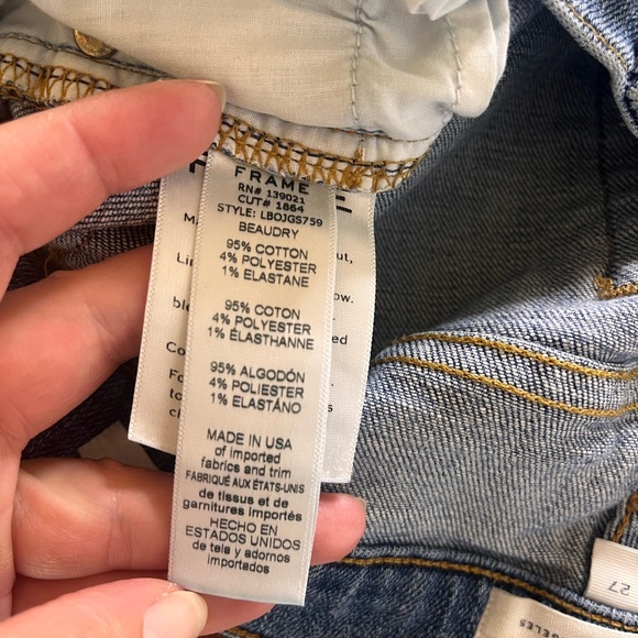 FRAME Le Boy Gusset Fray Jeans Beaudry Wash 27 - Picture 7 of 10